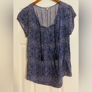 Sonoma women’s shirt, blue and white, L